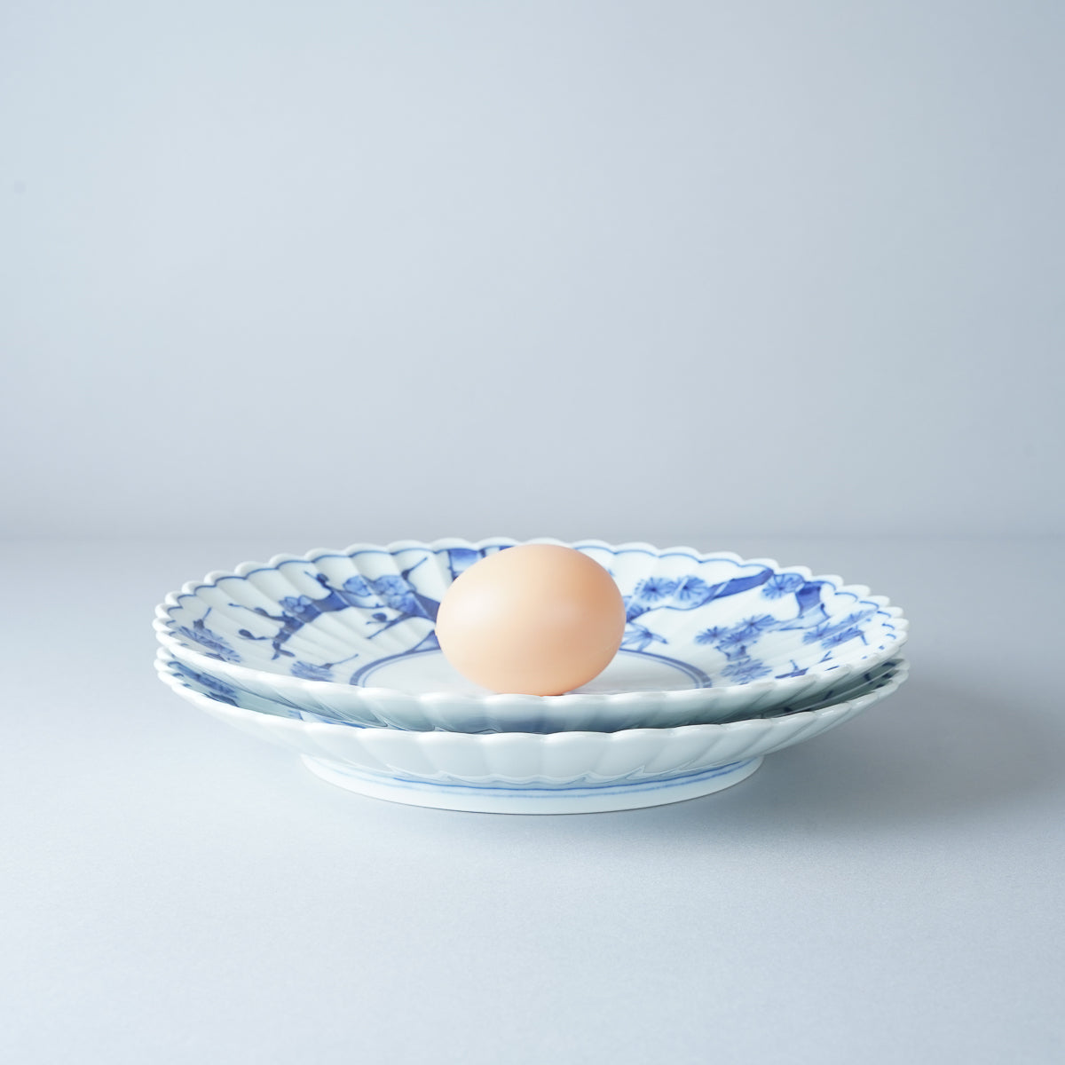 有田焼 染付 松竹梅 菊花皿 21cm Kajiken Studio1156