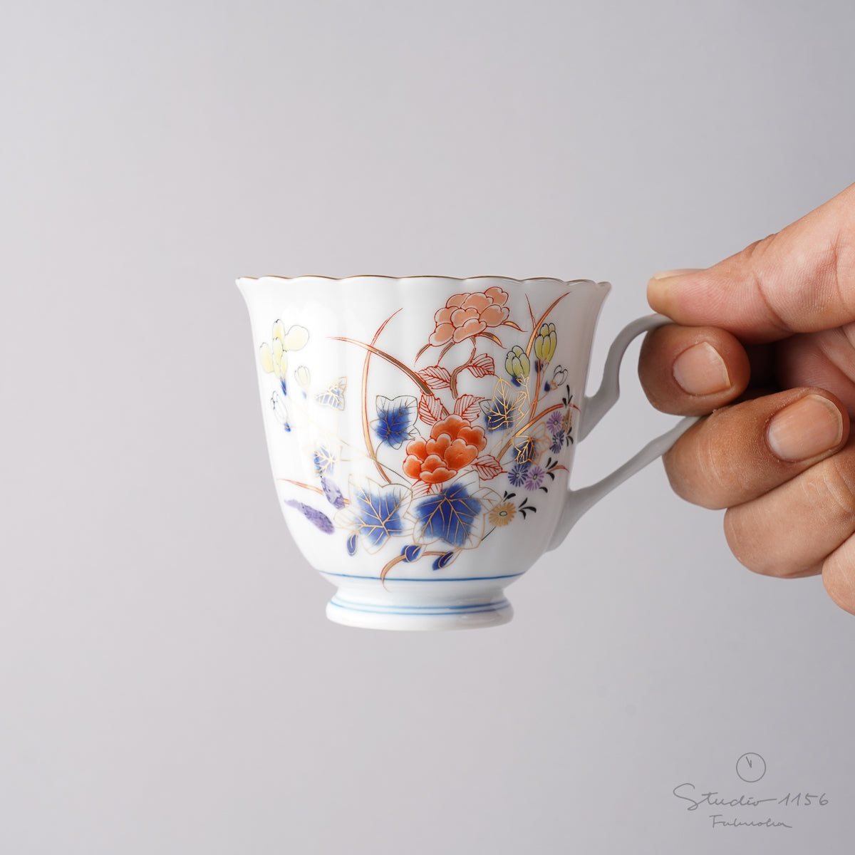 有田焼 君子紋 コーヒー碗皿 カップ&ソーサー 180ml Kisen Studio1156