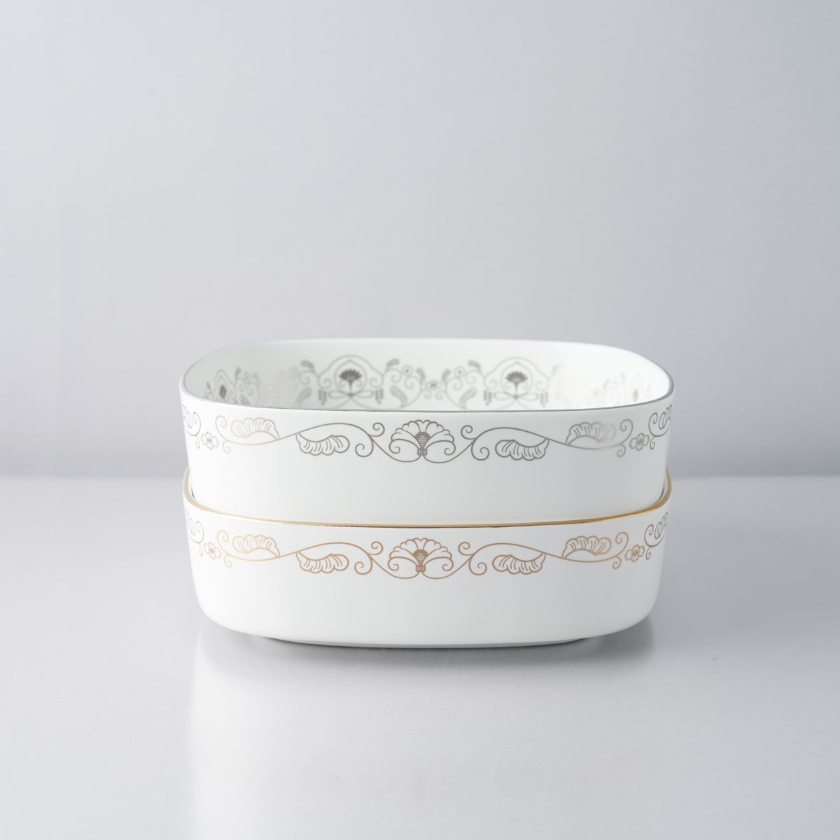 有田焼 ゆいからくさ なで角ボウル 18.5cm Kisen Studio1156