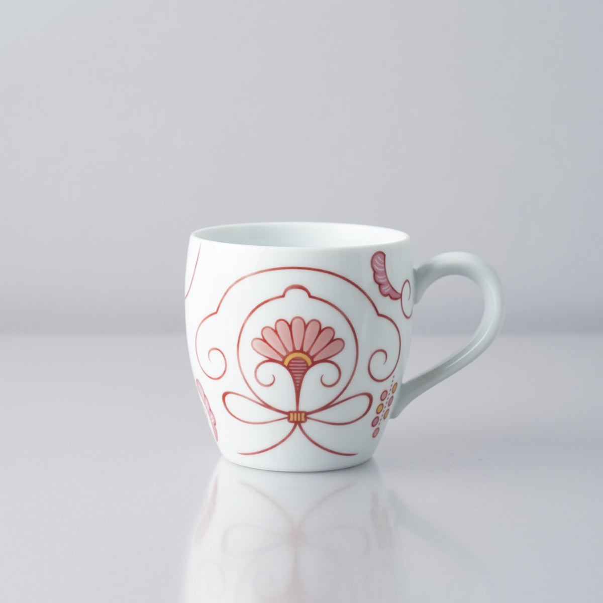 有田焼 ゆいからくさ マグカップ 280ml 紅赤 Kisen Studio1156