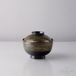 越前漆器 雅晃吸物椀 11cm/380ml [食洗機対応] 千寿波内黒 Echizen Studio1156