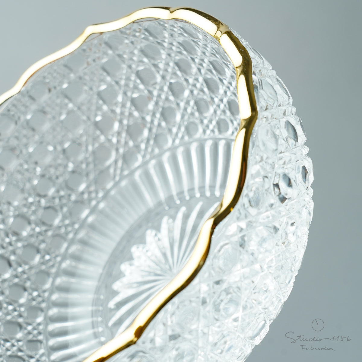 ガラス食器 籠目丸洗鉢 13cm Mizusaki-Glass Studio1156