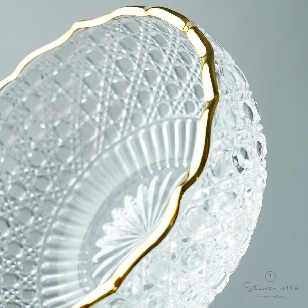 ガラス食器 籠目丸洗鉢 13cm Mizusaki-glass Studio1156