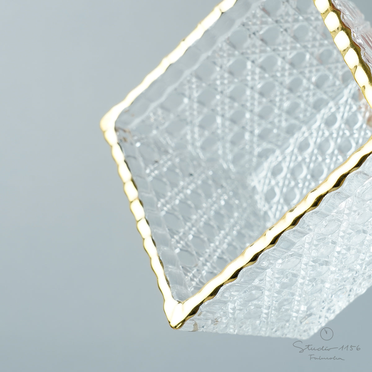 ガラス食器 籠目角小鉢 9.5cm Mizusaki-Glass Studio1156