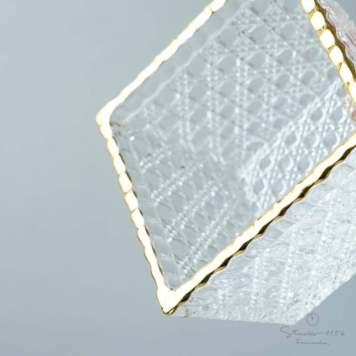 ガラス食器 籠目角小鉢 9.5cm Mizusaki-glass Studio1156