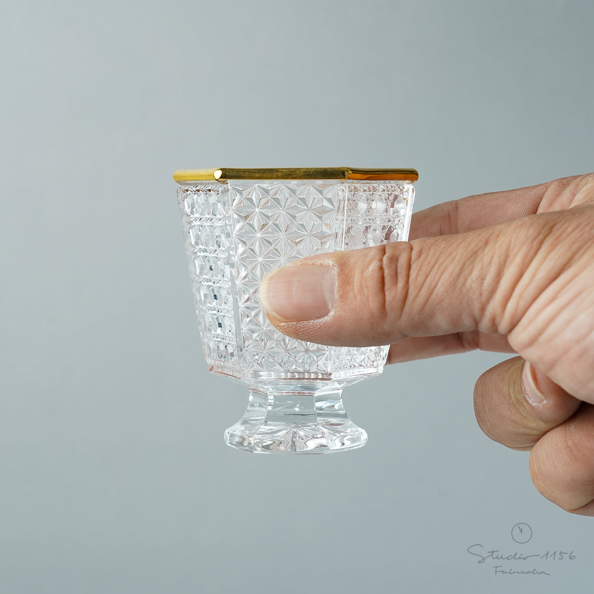 ガラス食器 六角杯 50ml GD(天金) Mizusaki-glass Studio1156