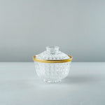 ガラス食器 祇山蓋物(ふたもの) 中鉢 10.5cm GD(天金) Mizusaki-glass Studio1156