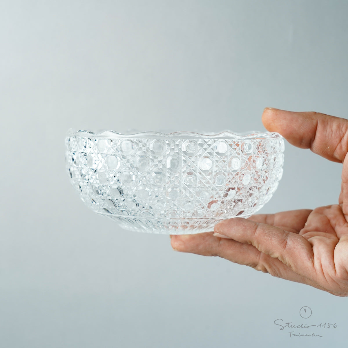 ガラス食器 籠目丸洗鉢 13cm