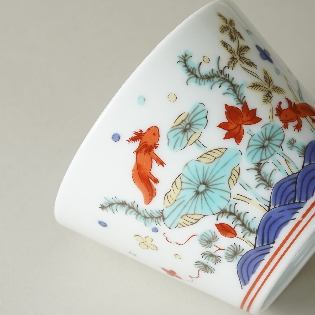 波佐見焼 BARBAR 蕎麦猪口大辞典 色絵 そばちょこ 8cm/170ml マルヒロ
