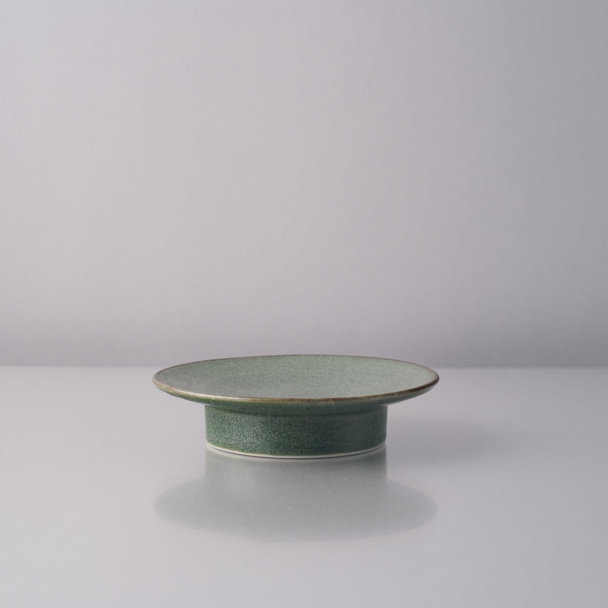 美濃焼 高台ディッシュ 11cm グリーン Mino-ware Studio1156