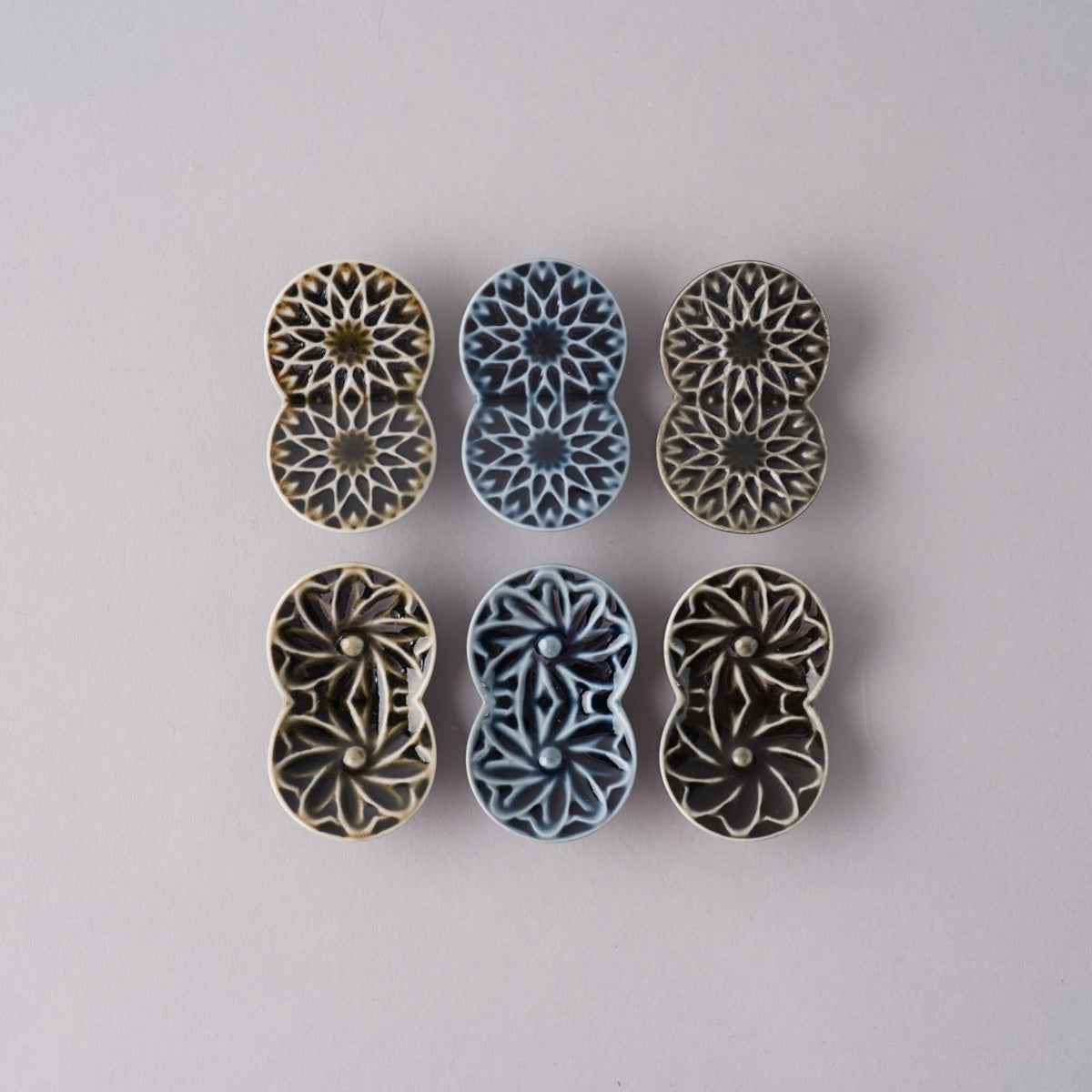 美濃焼 菊花彫 天開箸置き 4.5cm Mino-ware Studio1156