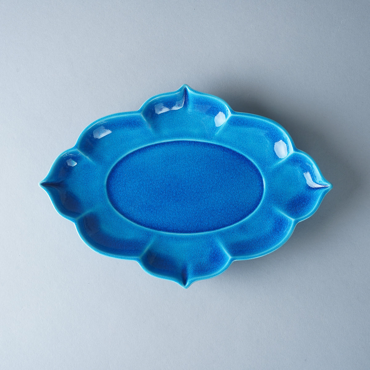 美濃焼 インディゴ 輪花プレート 20cm M.STYLE Studio1156