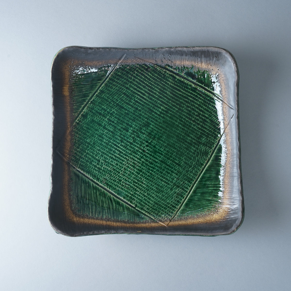 美濃焼 深緑 正角盛皿 23.5cm M.STYLE Studio1156