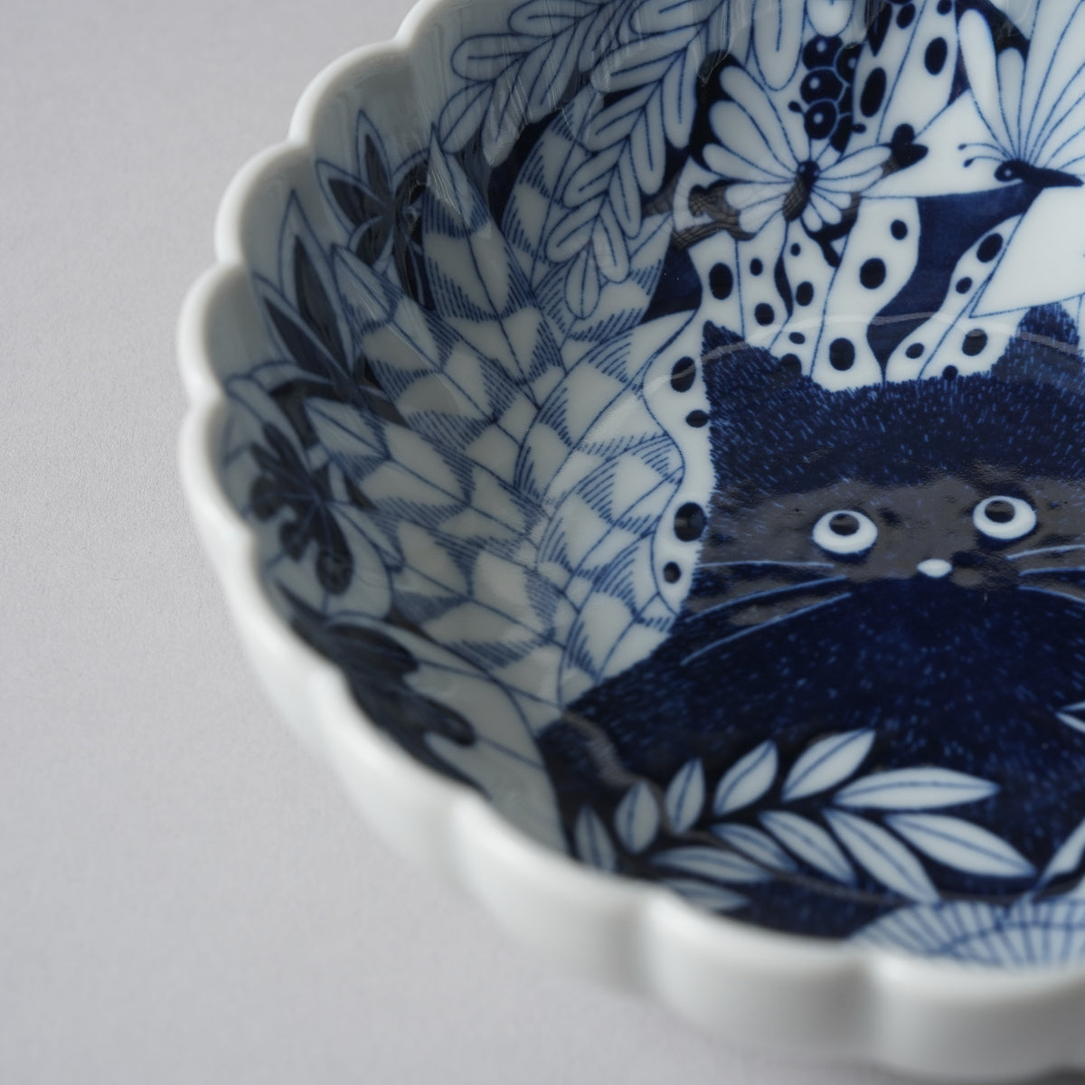 波佐見焼 Aruhino ボウル クロネコ 14cm