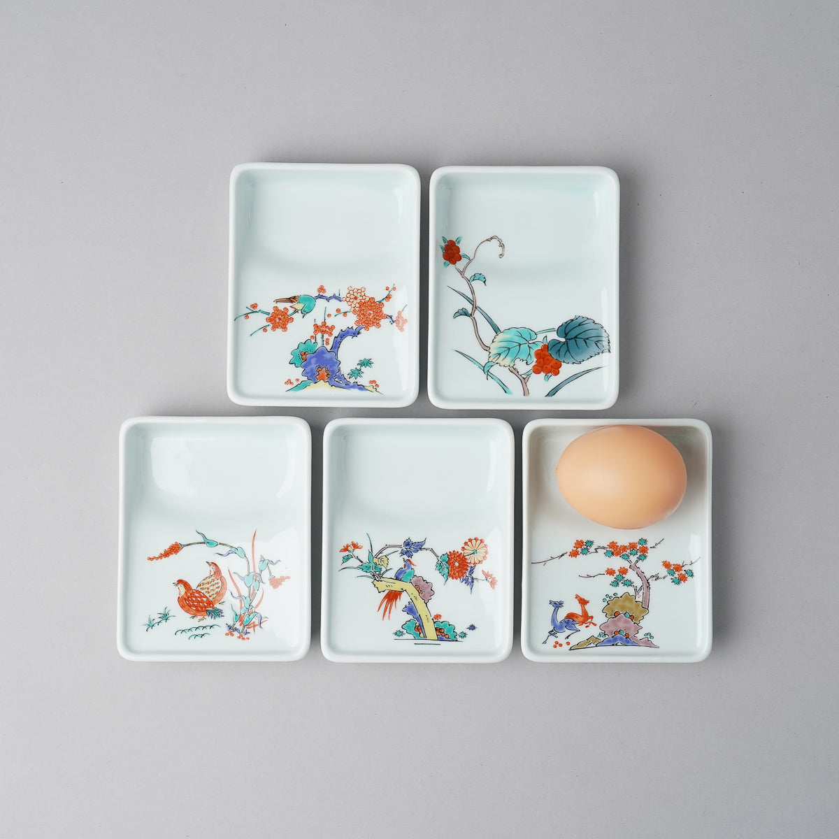 有田焼 錦 硯型しょうゆ皿 10cm Ojiyama Studio1156