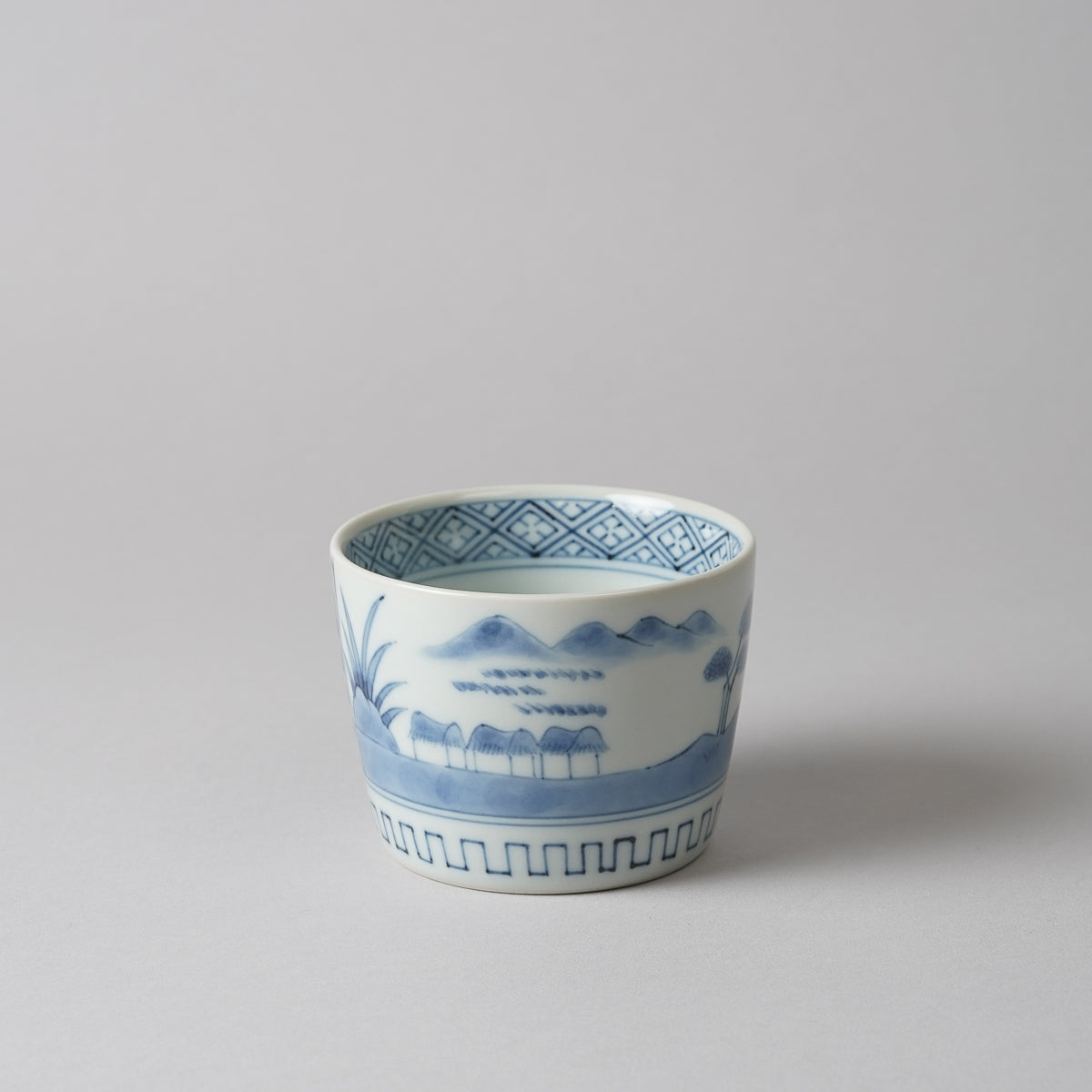 有田焼 染付 山水家屋文 そば猪口(大) 220ml Riso Studio1156