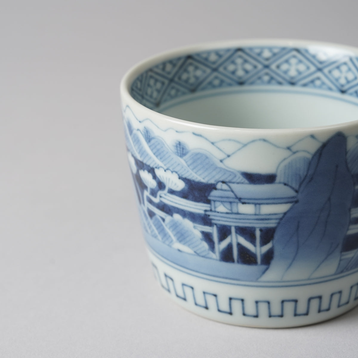 有田焼 染付 山水家屋文 そば猪口(大) 220ml Riso Studio1156
