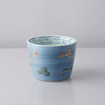 有田焼 色絵 瑠璃地梅紋 そば猪口(大) 220ml Riso Studio1156