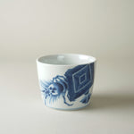 有田焼 染付 三桝海老紋 そば猪口(大) 220ml Riso Studio1156