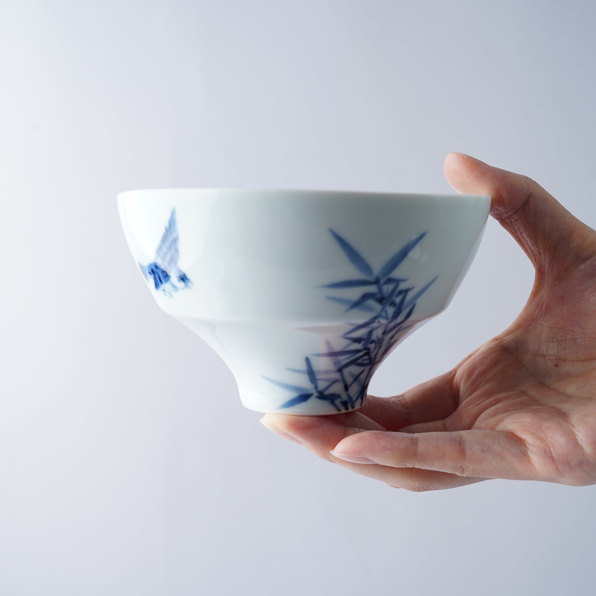 有田焼 染付竹雀紋 ご飯茶碗(大/小) 夫婦茶碗 李荘窯 - Studio1156