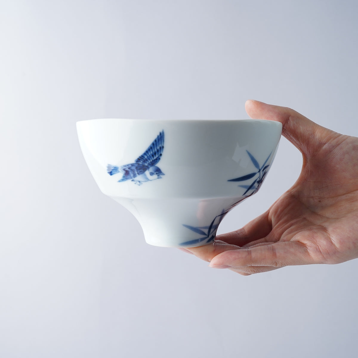 有田焼 染付竹雀紋 ご飯茶碗(大/小) 夫婦茶碗 李荘窯 - Studio1156