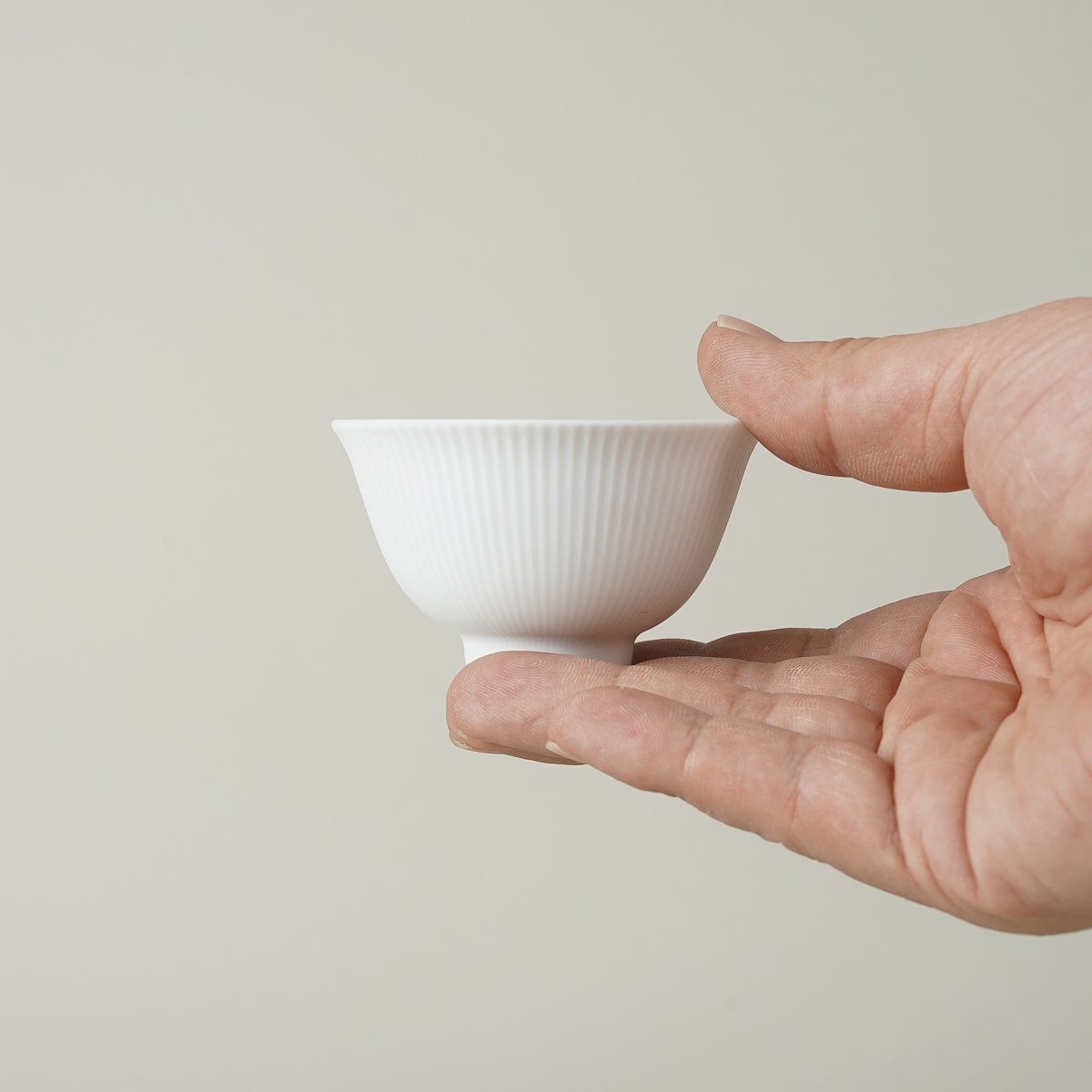 有田焼 白磁マット鎬 平急須 / 台皿付仙茶碗 (230ml / 70ml) 有田焼 李荘窯 Studio1156