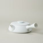 有田焼 白磁マット鎬 平急須 / 台皿付仙茶碗 (230ml / 70ml) 平急須(230ml) 有田焼 李荘窯 Studio1156