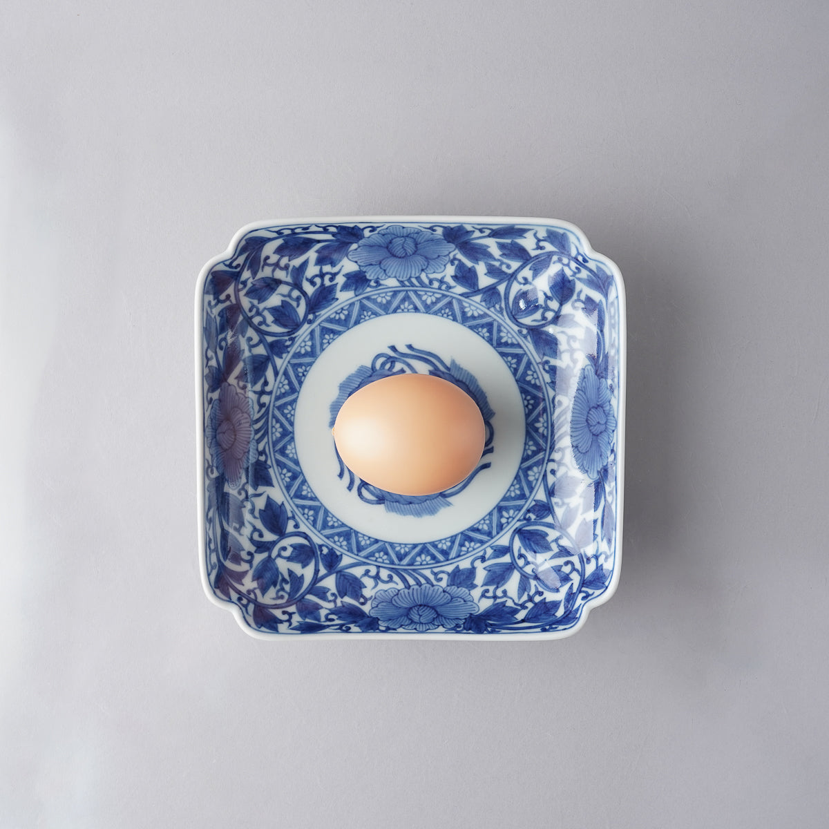 有田焼 染付 宝牡丹唐草 角切四方皿 15cm 有田焼 李荘窯 Studio1156