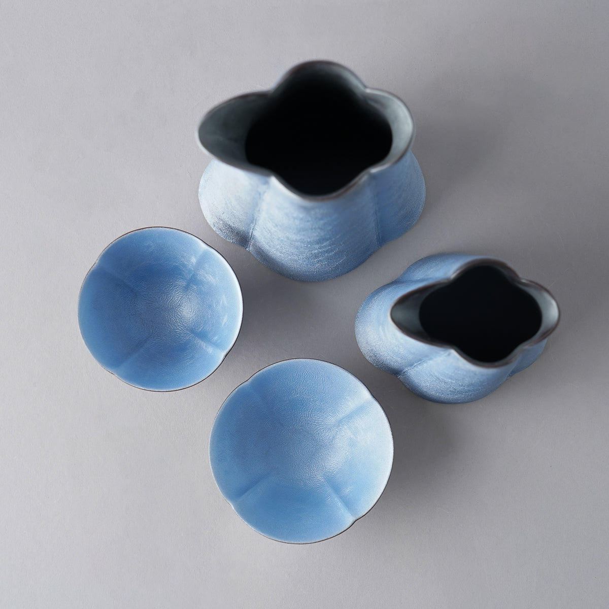 有田焼 シャインブルー 酒器(徳利とおちょこ) Riso Studio1156
