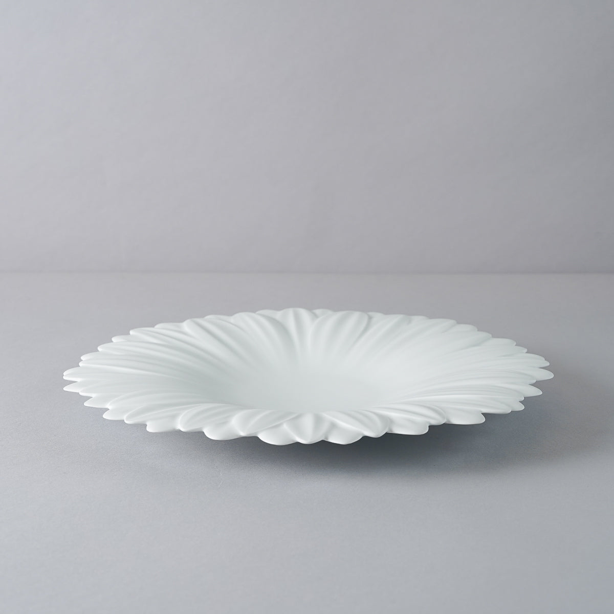 有田焼 白磁マット ガーベラプレート 27cm 李荘窯 - Studio1156
