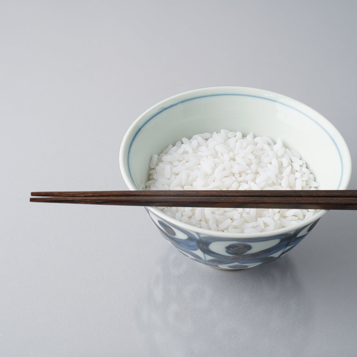 グッドさん専用 染伊利南京　茶碗　五人前　箱つき しろたん ごはん粒がくっつきにくい ご飯茶碗 【小】 《顔ぼん柄