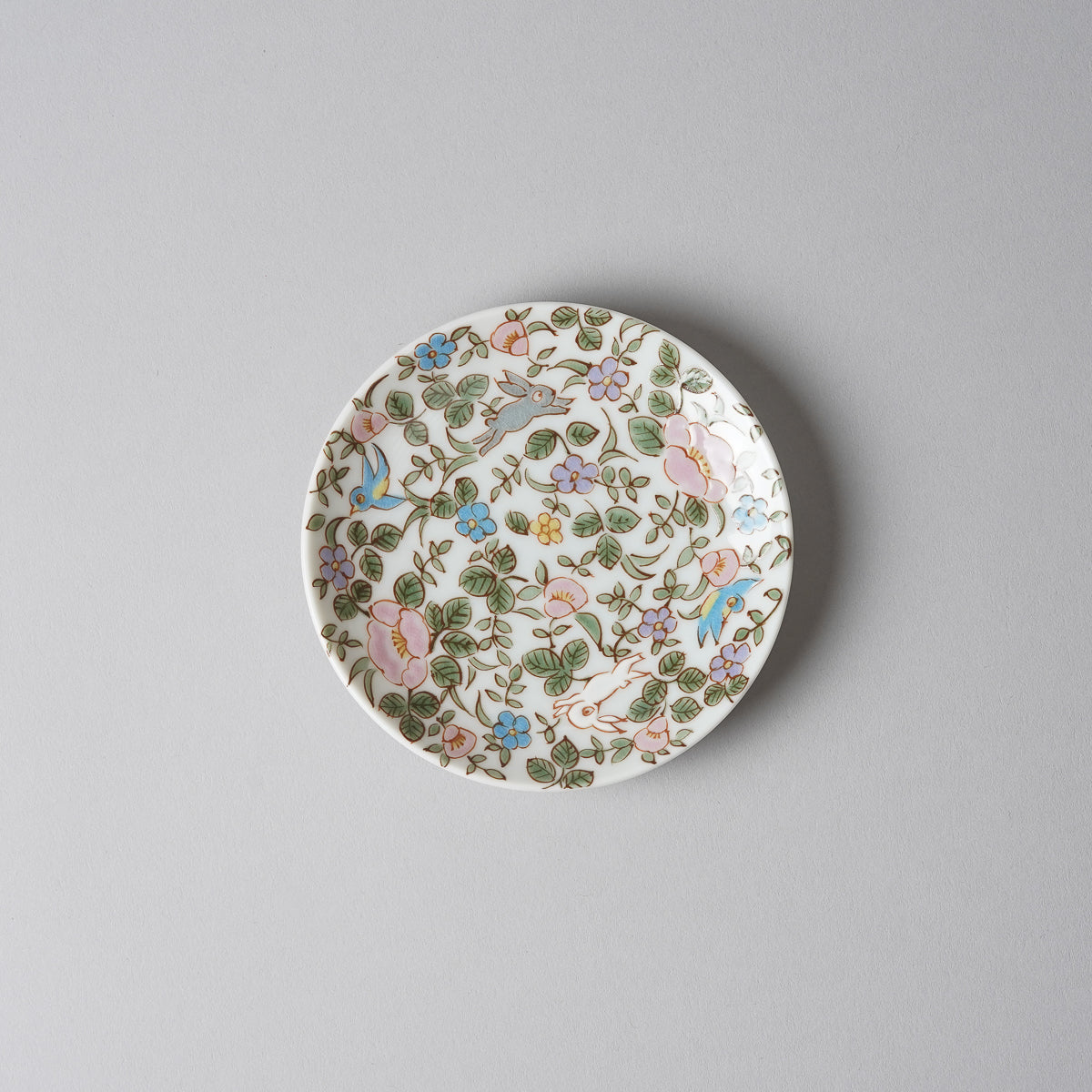 九谷焼 Kutani Art 小皿 10.5cm [6 Patterns] 花とうさぎ KitanoTojudo Studio1156