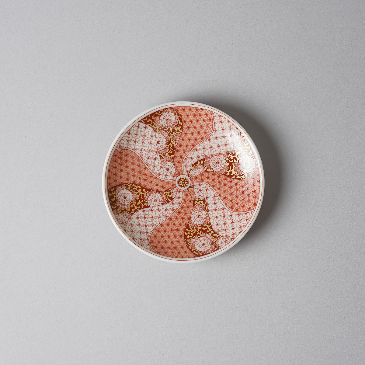 九谷焼 Kutani Art 小皿 10.5cm [6 Patterns] 赤絵細描花唐草紋 KitanoTojudo Studio1156