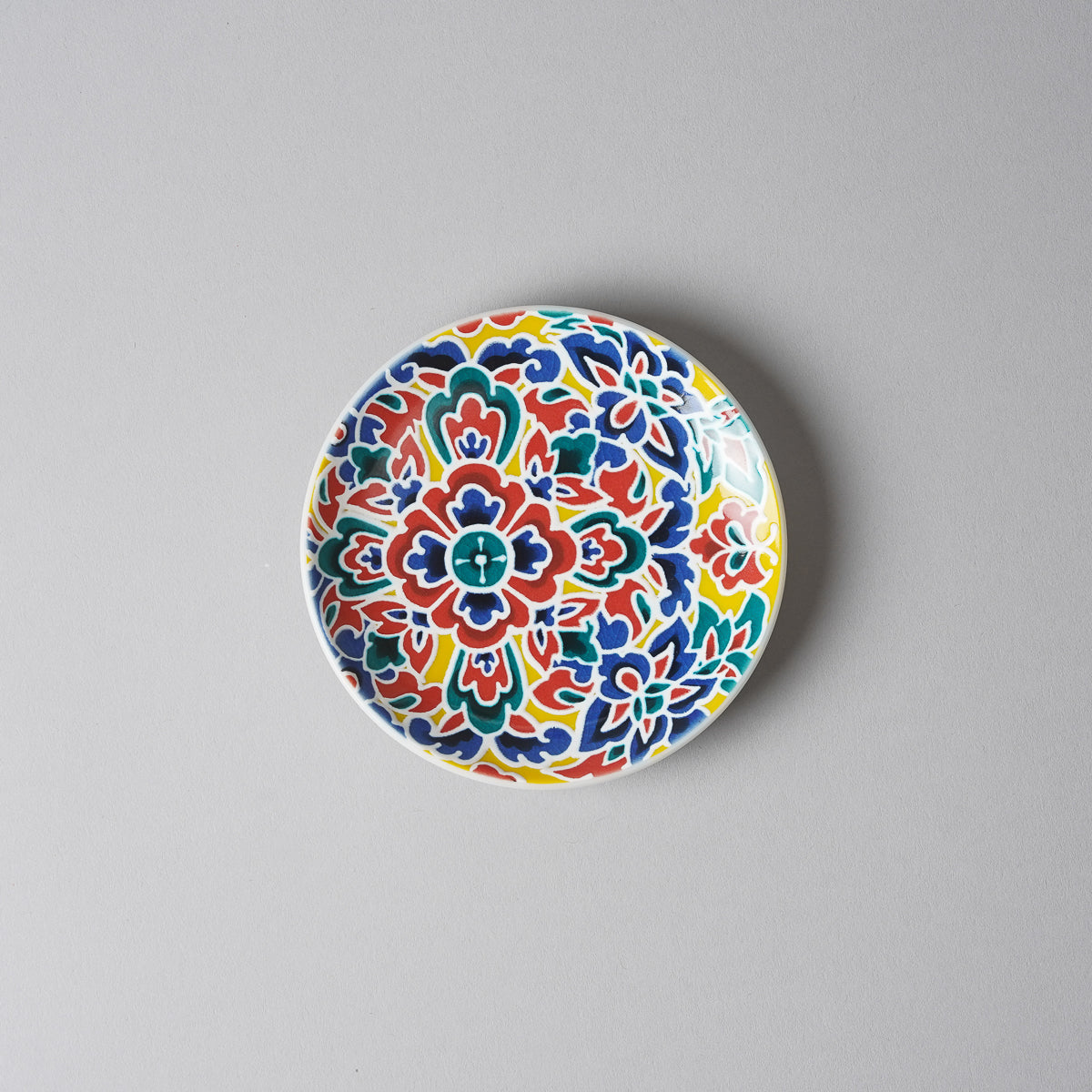 九谷焼 Kutani Art 小皿 10.5cm [6 Patterns] 黄地盛華紋 KitanoTojudo Studio1156