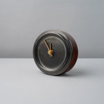 美濃焼 TILE WOOD CLOCK 陶器時計 置き時計 電池付 メタル釉(WZ-04) SUGY Studio1156