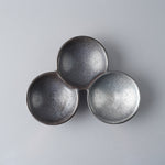 有田焼 三組小皿 仕切り皿(L) 17.5cm 黒々銀 Touetsu Studio1156