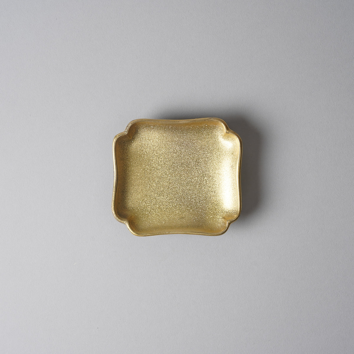 有田焼 黒柚子金 隅切小皿 9.5cm