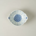 波佐見焼 染付 菊割青海波 手付小付 小鉢 10cm Takayama Studio1156