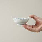波佐見焼 染付 菊割青海波 手付小付 小鉢 10cm Takayama Studio1156