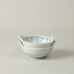 波佐見焼 染付 菊割青海波 手付小付 小鉢 10cm Takayama Studio1156