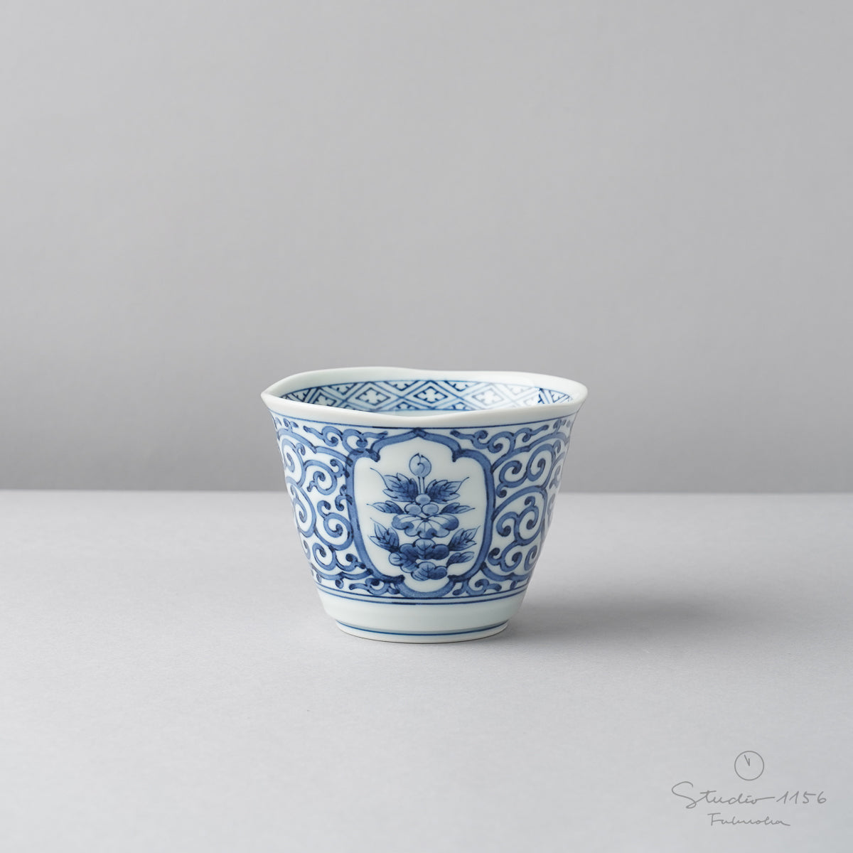 波佐見焼 染付 フリーカップ 280ml