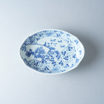 波佐見焼 染付 ナマコ皿 16cm 扇唐草紋 Takayama Studio1156