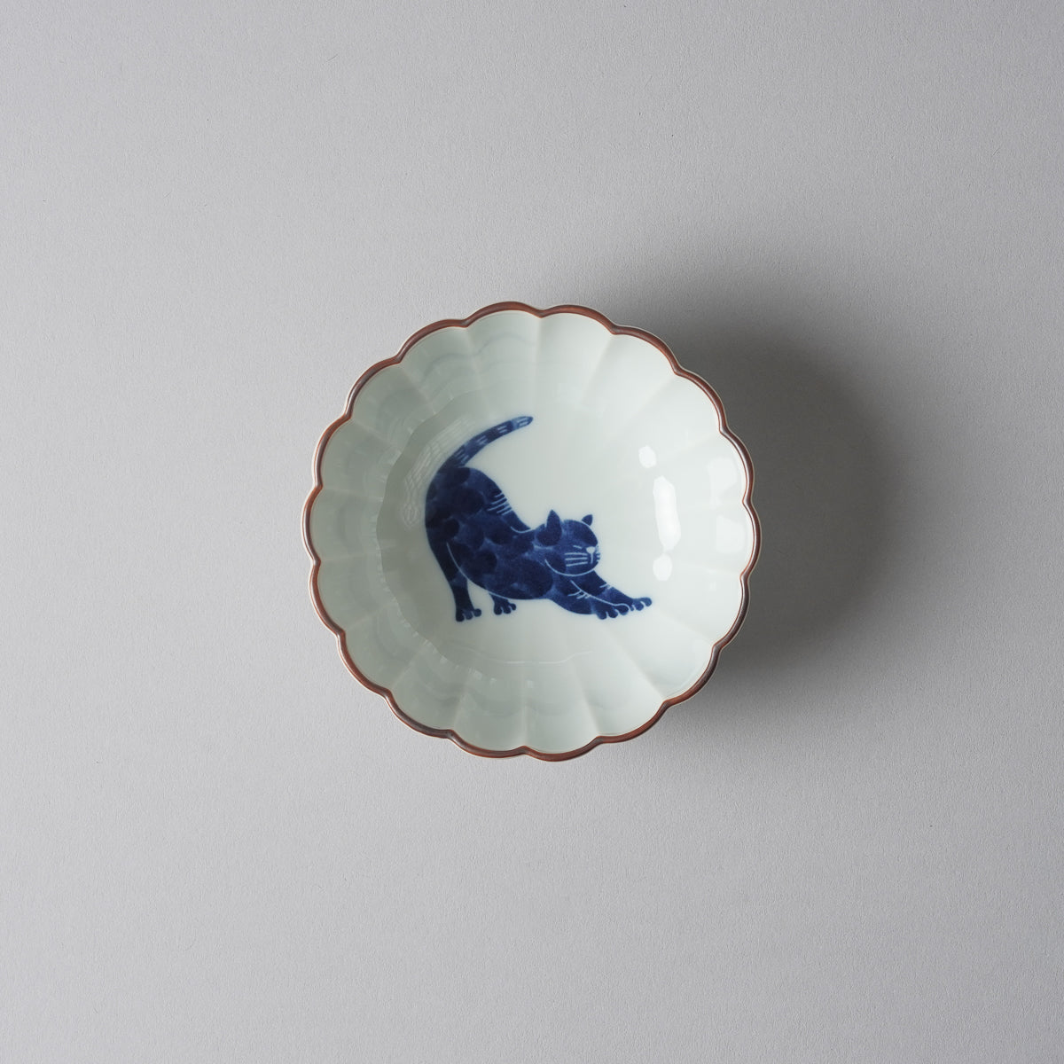 波佐見焼 染付 呉須猫 菊割小付 豆鉢 9cm [4 Patterns] - Studio1156