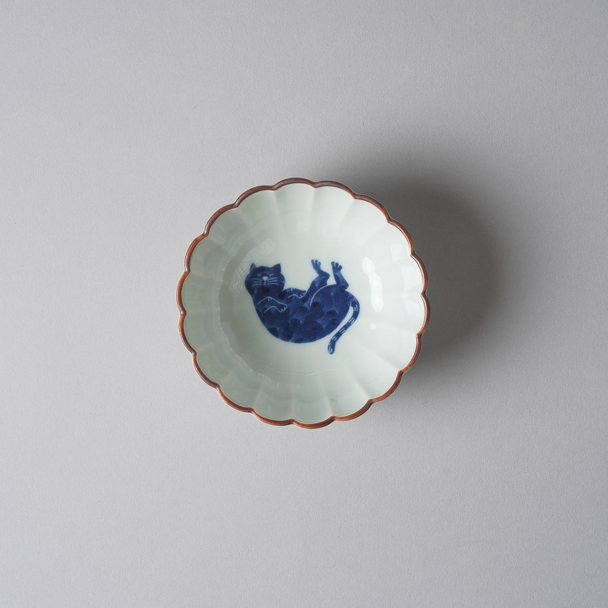 波佐見焼 染付 呉須猫 菊割小付 豆鉢 9cm [4 Patterns] - Studio1156