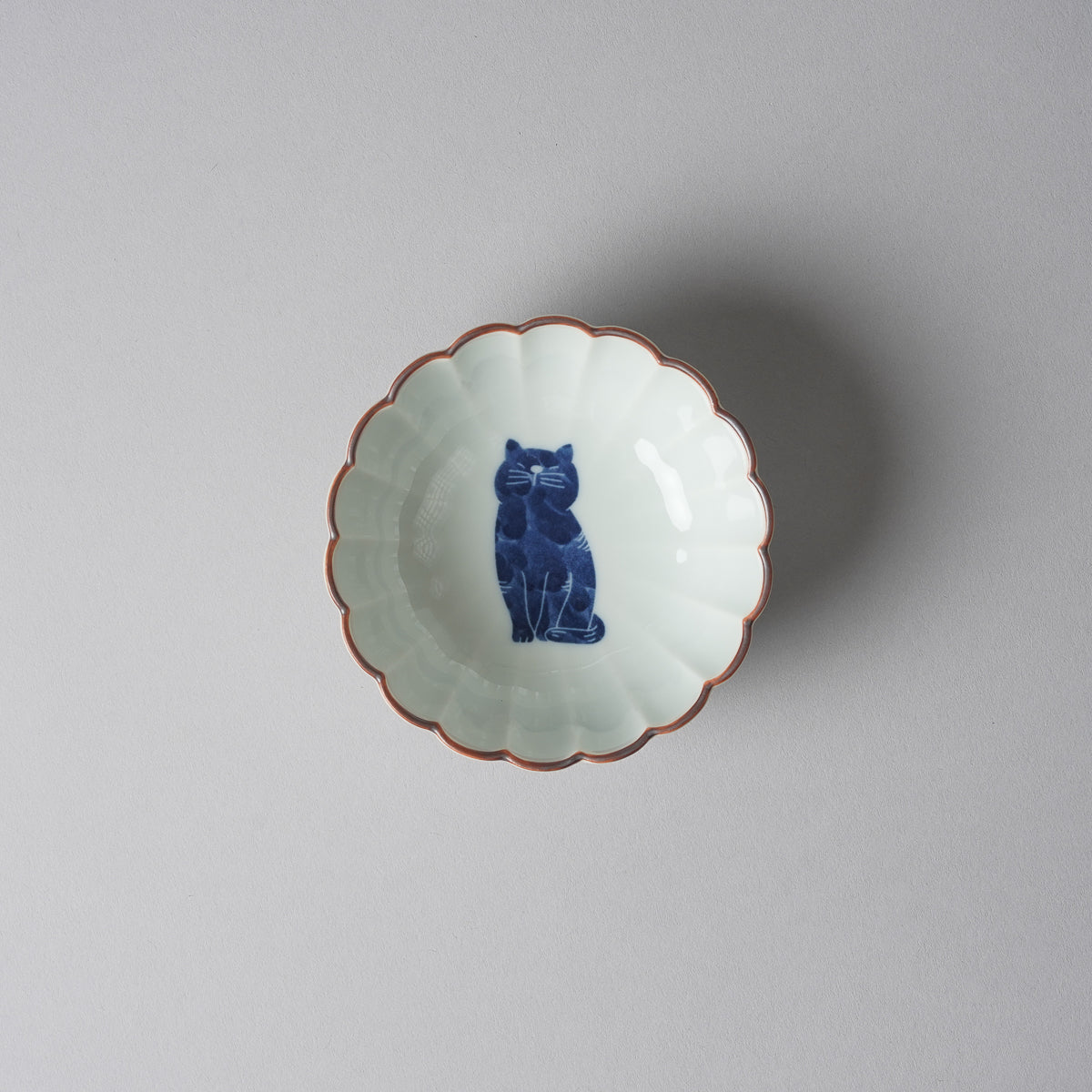 波佐見焼 染付 呉須猫 菊割小付 豆鉢 9cm [4 Patterns] - Studio1156