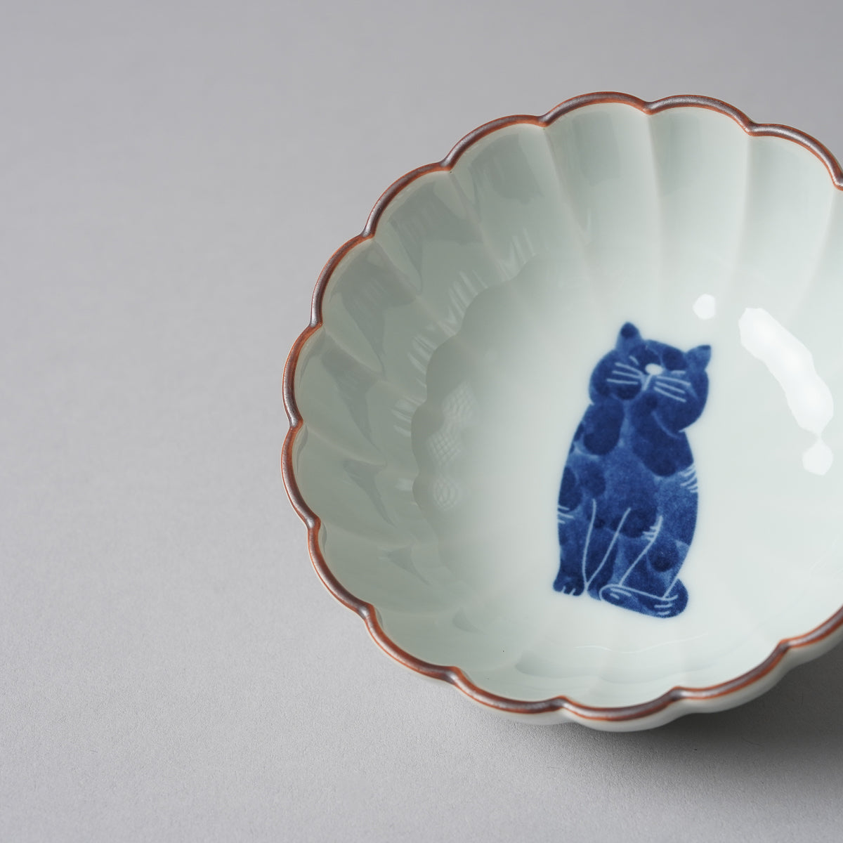 波佐見焼 染付 呉須猫 菊割小付 豆鉢 9cm [4 Patterns] - Studio1156
