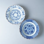 波佐見焼 染付 桔梗象嵌 渕付中皿 16cm Takayama Studio1156