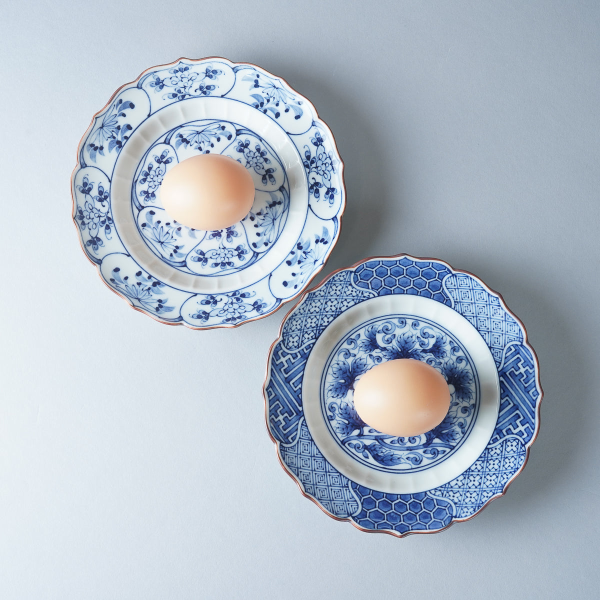 波佐見焼 染付 桔梗象嵌 渕付中皿 16cm Takayama Studio1156