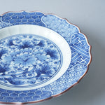 波佐見焼 染付 桔梗象嵌 渕付中皿 16cm Takayama Studio1156