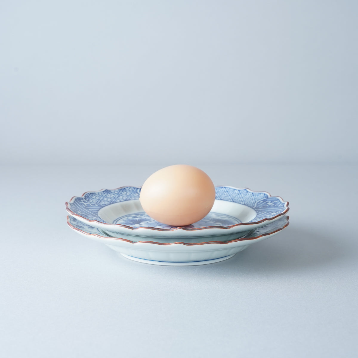 波佐見焼 染付 桔梗象嵌 渕付中皿 16cm Takayama Studio1156